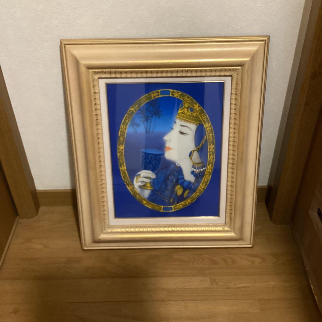 大久保千尋　【　油彩画　タイトル　マグリブの王妃　】　F6号　額装仕立　即決品