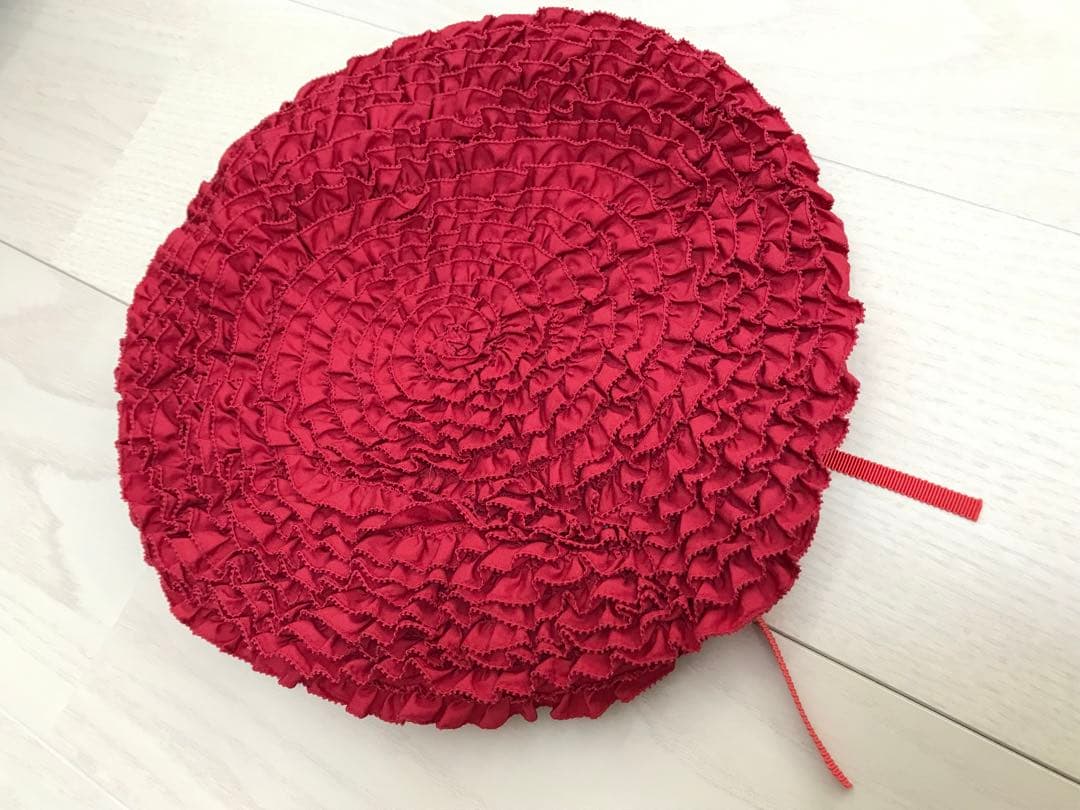 ★値下げ　未使用に近い　ワンダフルワールド　ピコフリル　ベレー帽　赤