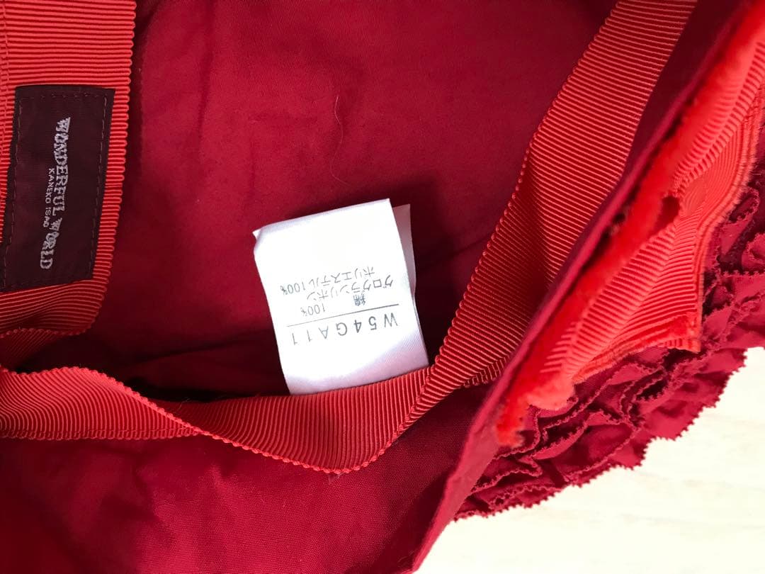 ★値下げ　未使用に近い　ワンダフルワールド　ピコフリル　ベレー帽　赤