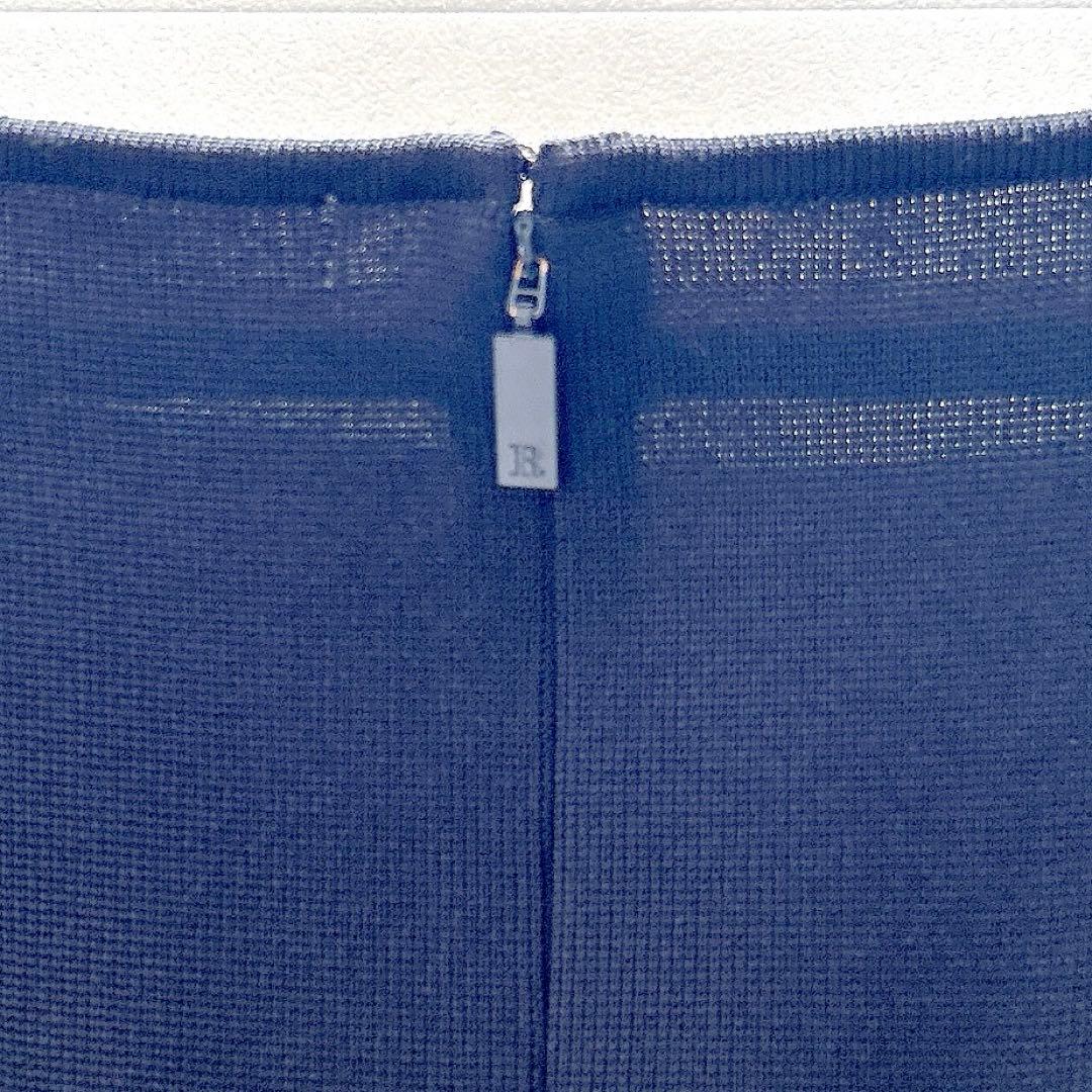 希少✨美品ルネ　フリルワンピース　ニットドレス　ロゴプレート　美シルエット　近年