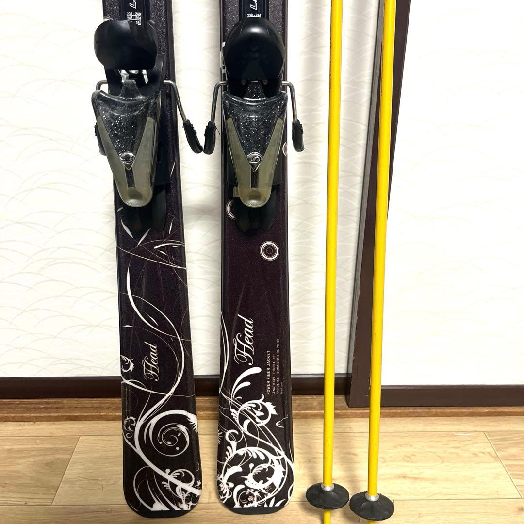 カービングスキーセット HEAD 149cm KIZAKI ストック レディース