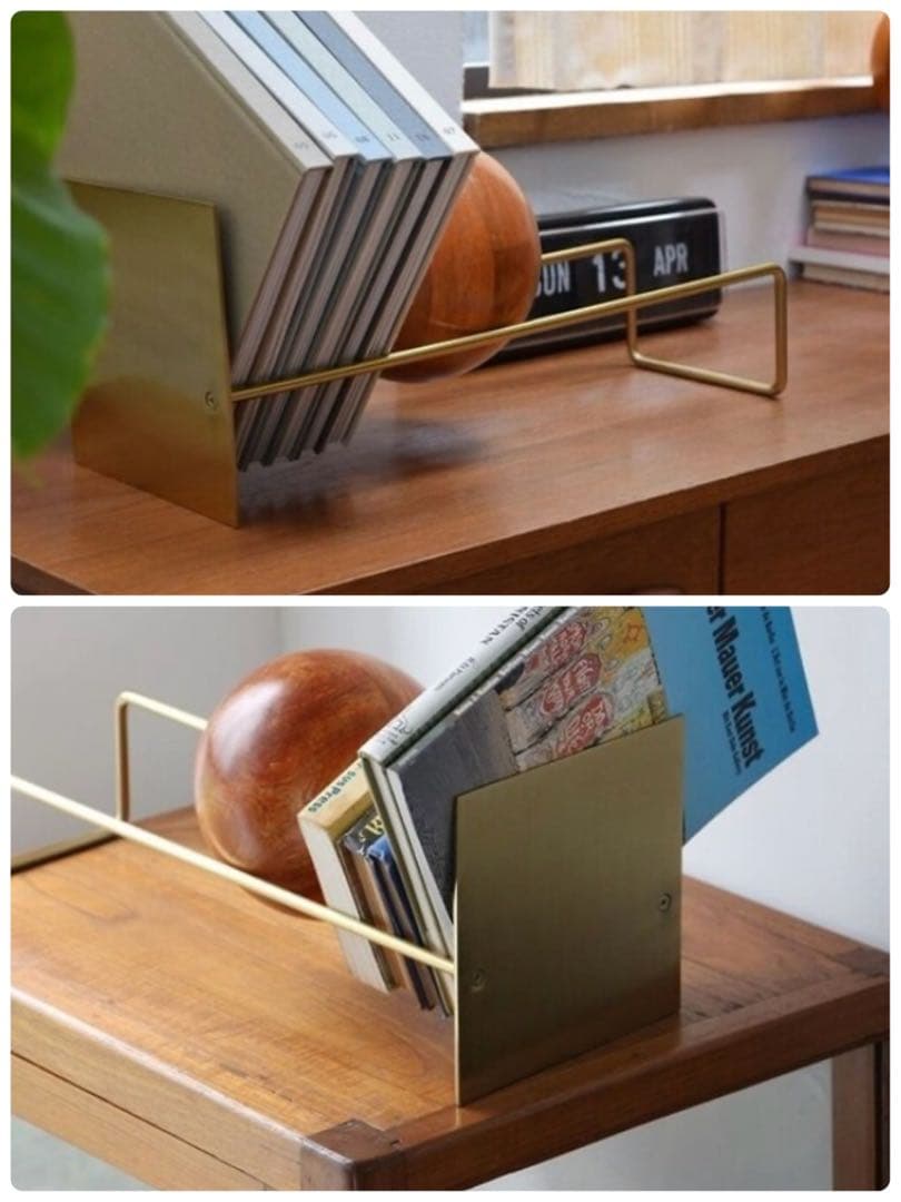 HERE by DETAIL スロープブックエンド　ゴールド