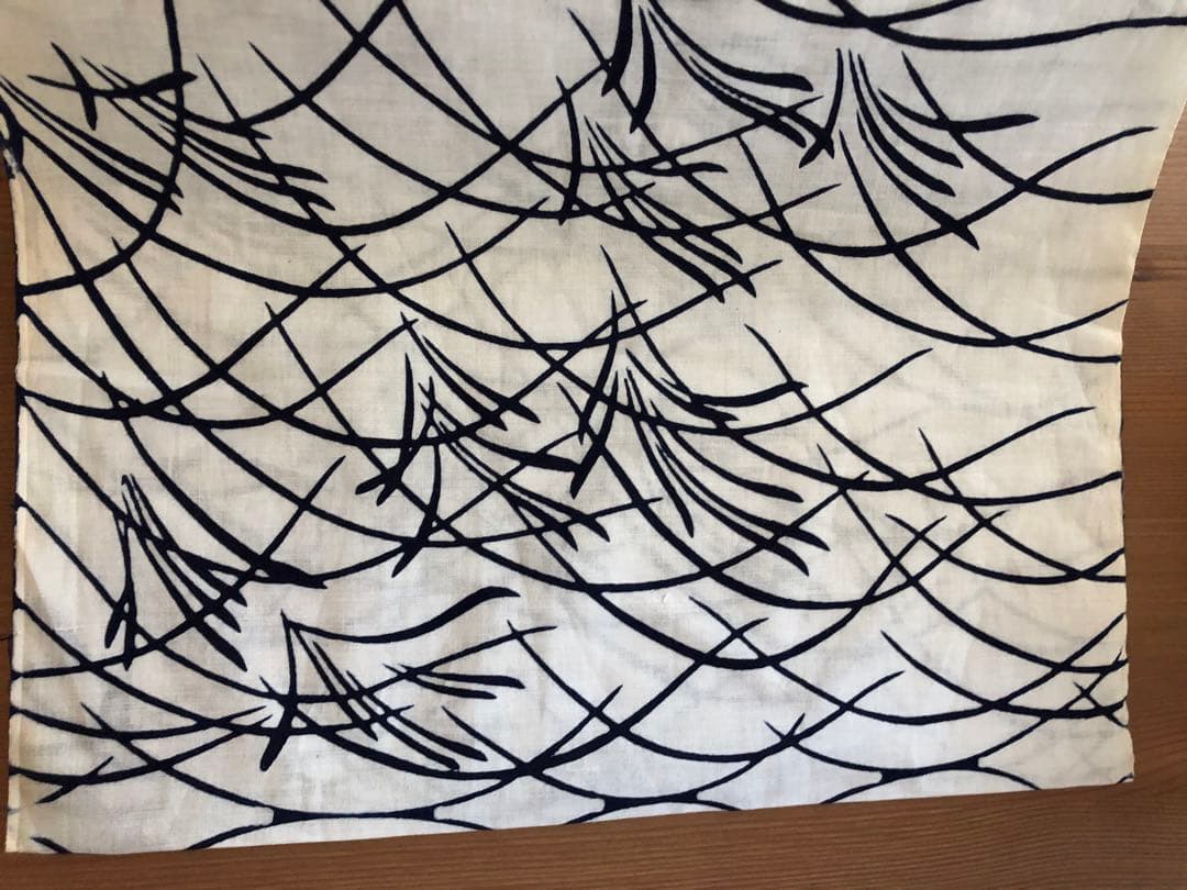 浴衣　反物　竺仙　白地×紺　芝草柄