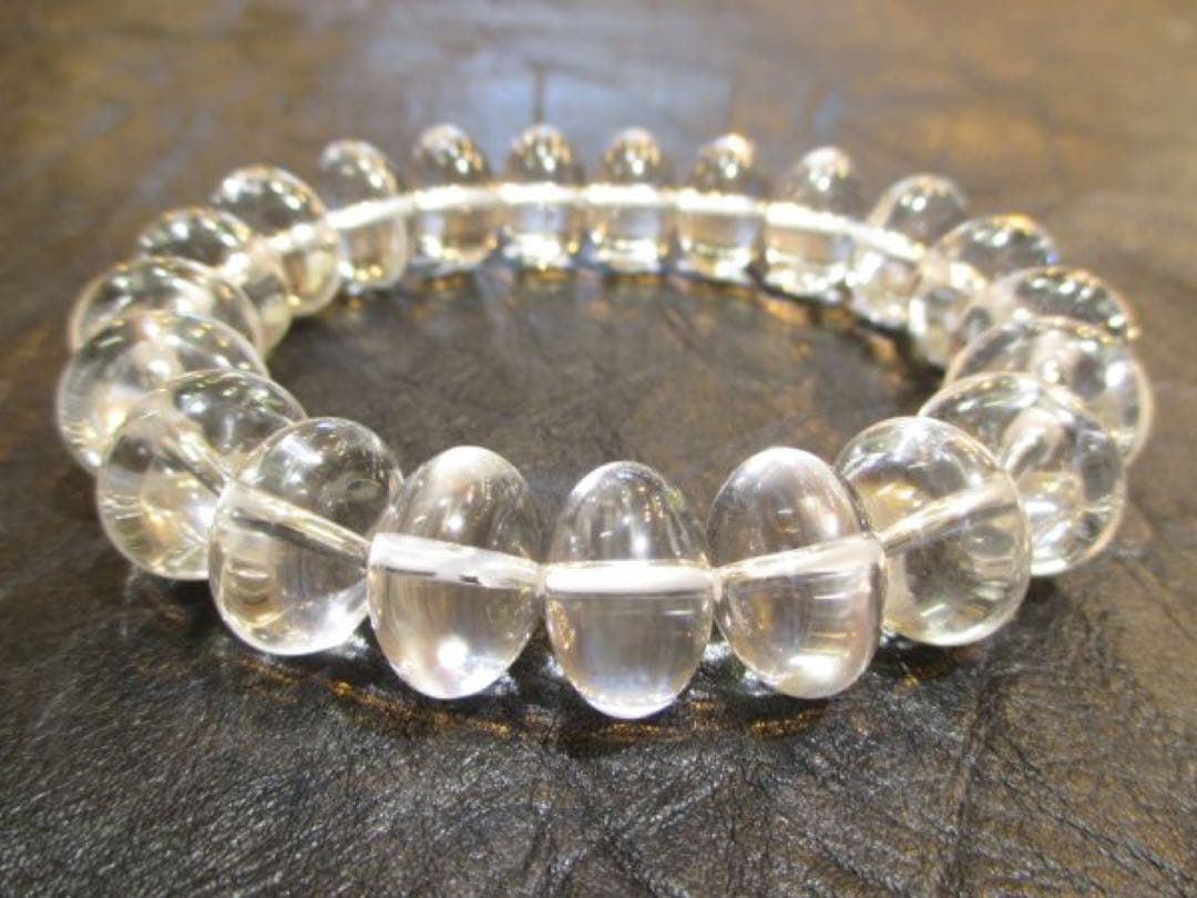 【トップグレード５Ａ高品質(超透明)】ブラジル産天然本水晶みかん玉ブレスレット