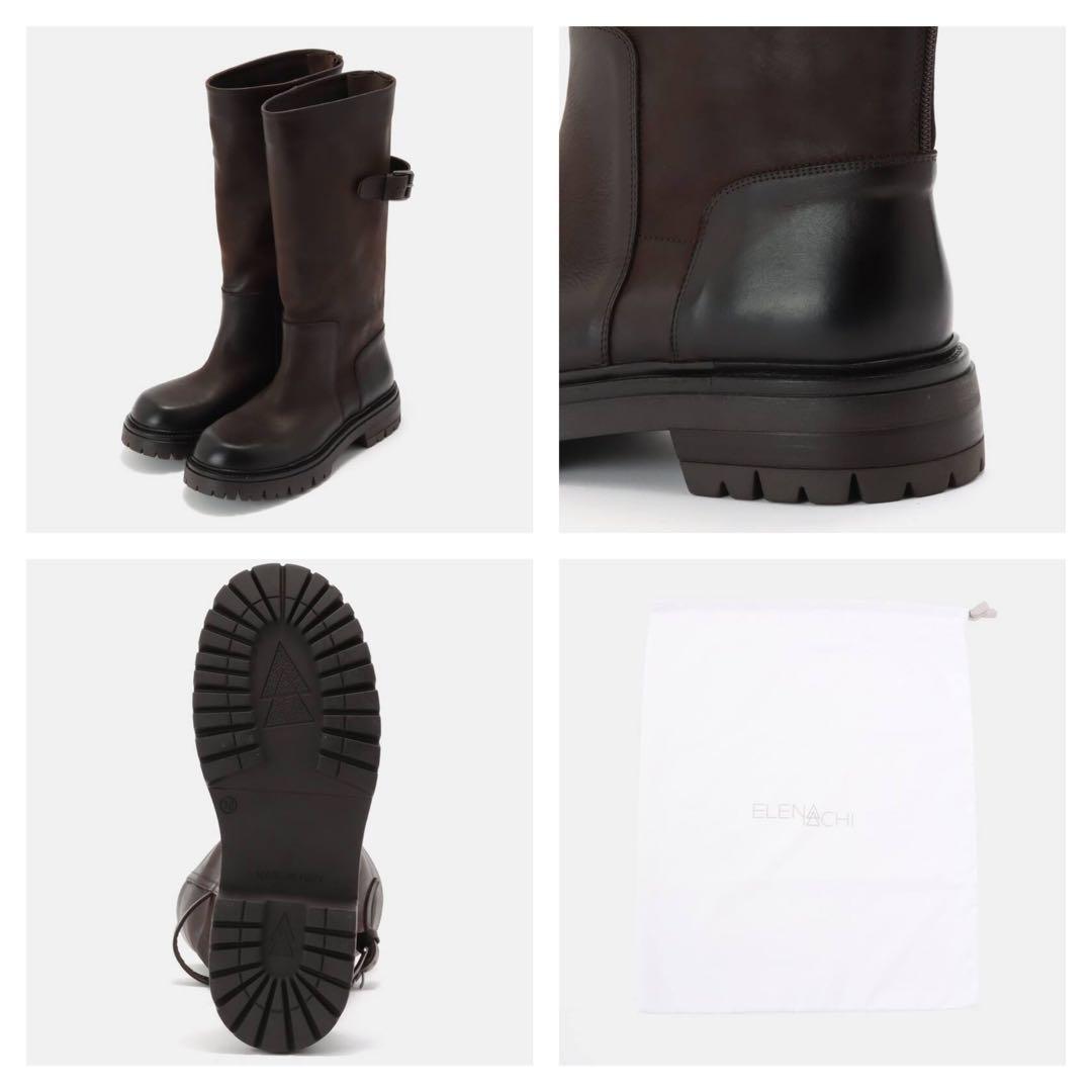 【ELENA IACH】BELDED LONG BOOT 36 アパルトモン