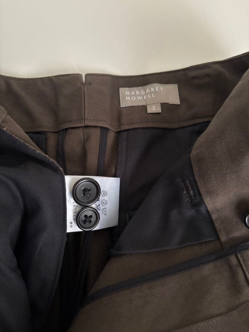 2022AW マーガレットハウエル コットンパンツ2 茶