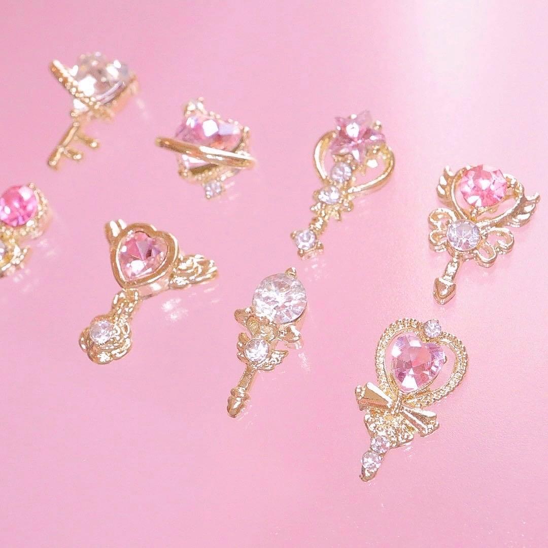 Moon rod nail parts Set 8P ♥︎·₊