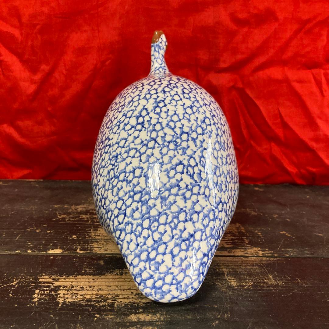 ホロホロ鳥　陶器オブジェ　置物　二体　ハイジ・カイヤール　インテリア雑貨