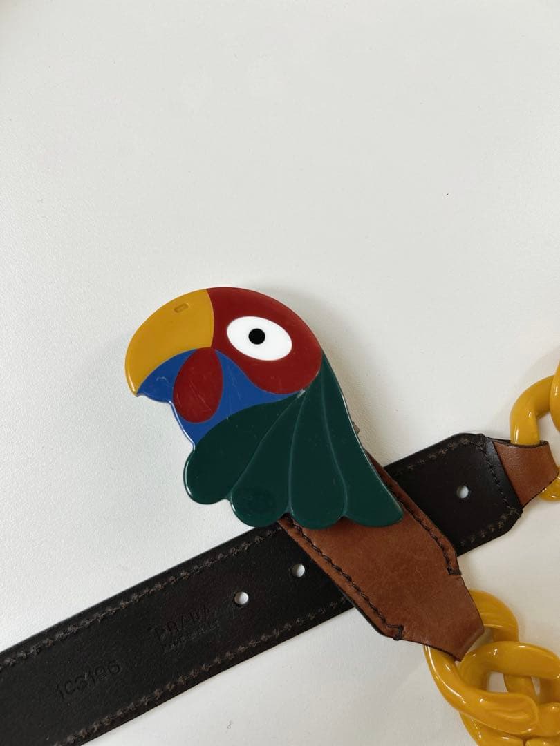 PRADAプラダベルト　オウムバックル