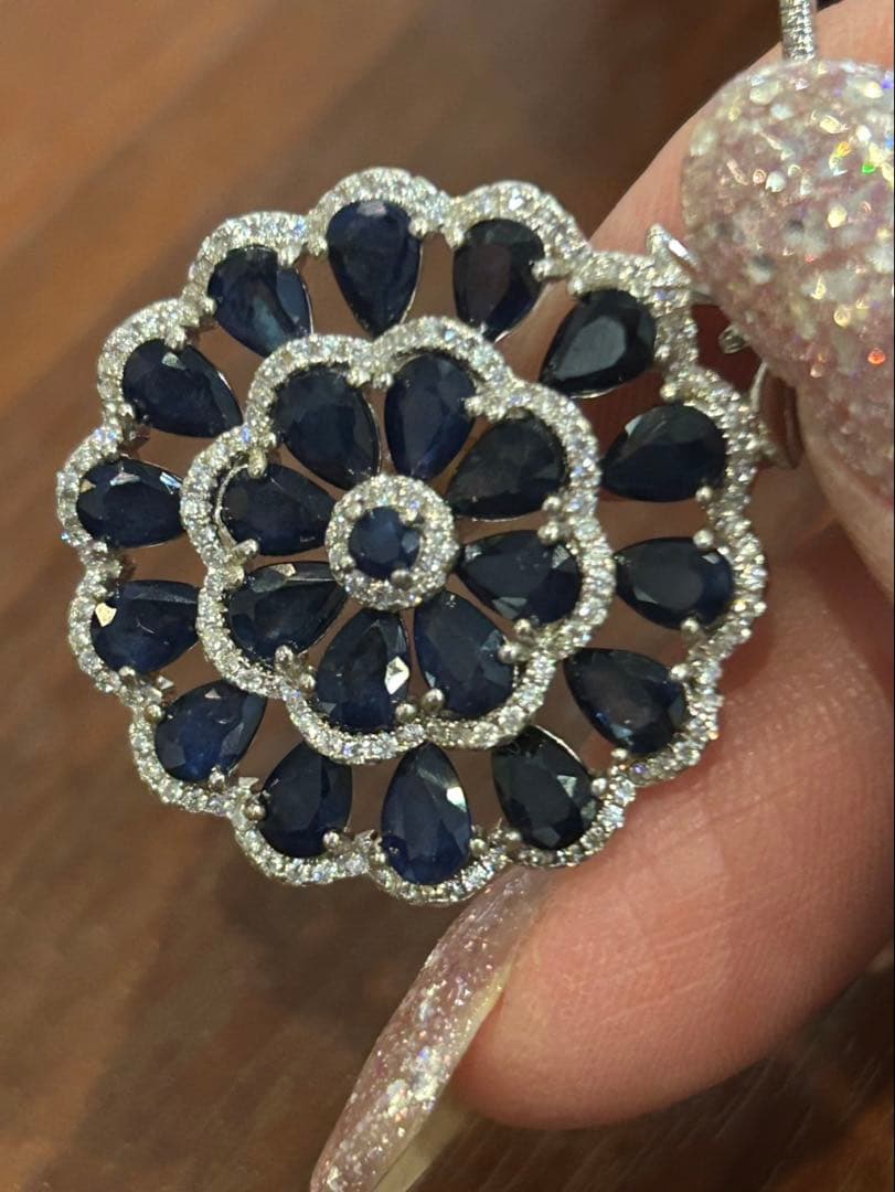 t*a様 天然石サファイアデザインネックレス2点セット➕サージカルネックレス