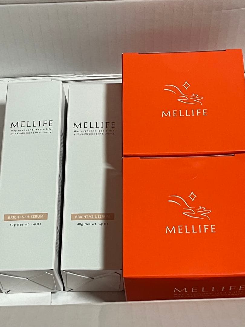 MELLIFE BRIGHT VELL SCRUB 48g + 美容液２個セット