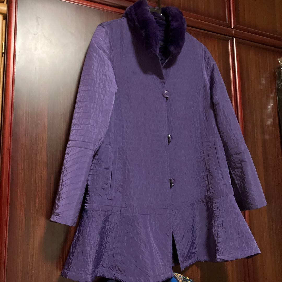 美品！ARBORENTE パープル ラビット リバーシブルコート