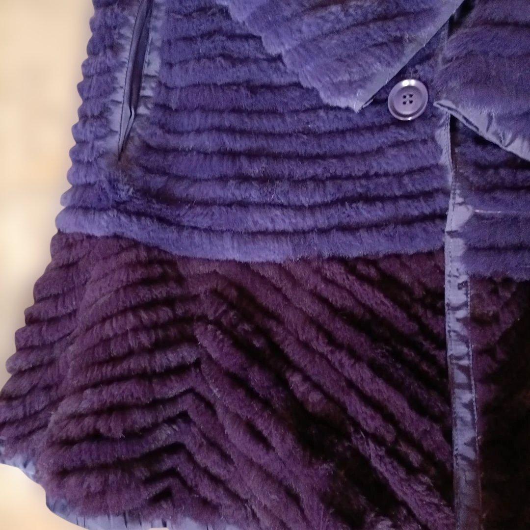 美品！ARBORENTE パープル ラビット リバーシブルコート
