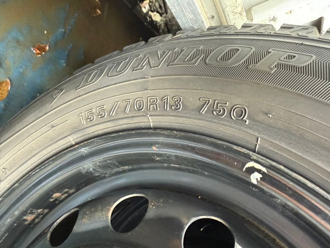 ダンロップスタッドレス155／70R13 75Qスチールホイールセット