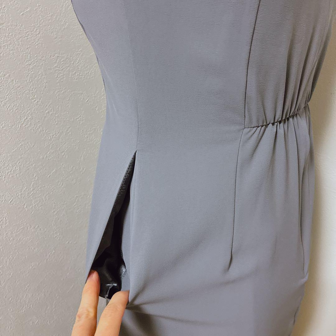 アンドレスド　グレー×グリーン　detached sleeve dress