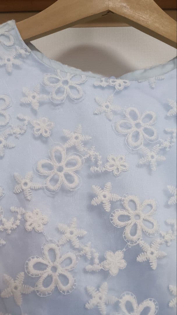 組曲 ブルーミングフラワードレス 150 サックスブルー 発表会 ワンピース