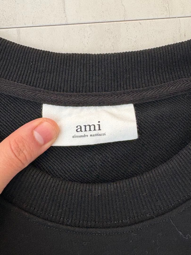 ami paris アミパリス　スウェット　ボクシーフィットブラック　XLサイズ