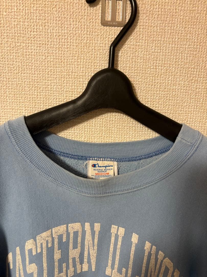 M 激レア 80s トリコタグ 水色 三段 リバースウィーブ チャンピオン