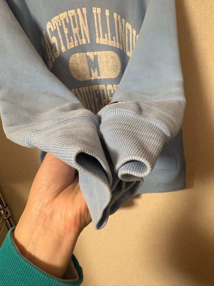 M 激レア 80s トリコタグ 水色 三段 リバースウィーブ チャンピオン