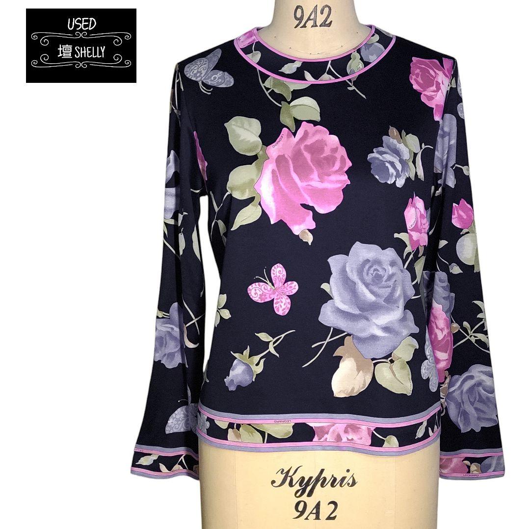 ☆ LEONARD レオナール ローズ柄 長袖 カットソー ☆