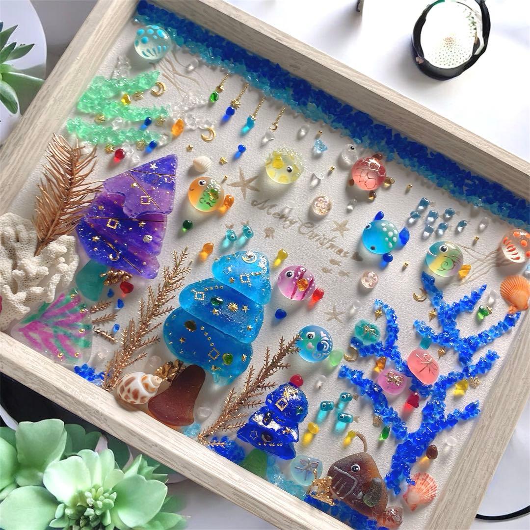 inuinu様　2点お纏め　海のクリスマス❣️ガラス　シーグラスアート