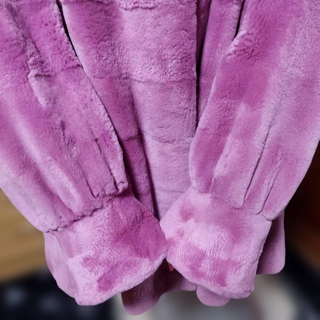 シェアードミンク 2way(襟、袖口)ロングコート　ピンク