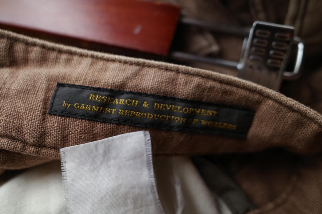 ガーメントリプロダクションオブワーカーズ リネンパンツ シンチバックM