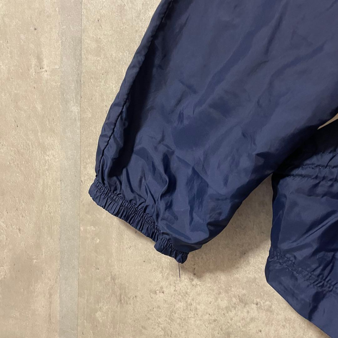 NIKEナイキナイロントラックジャケットブルゾン紺ネイビー白ホワイト刺繍ロゴ希少