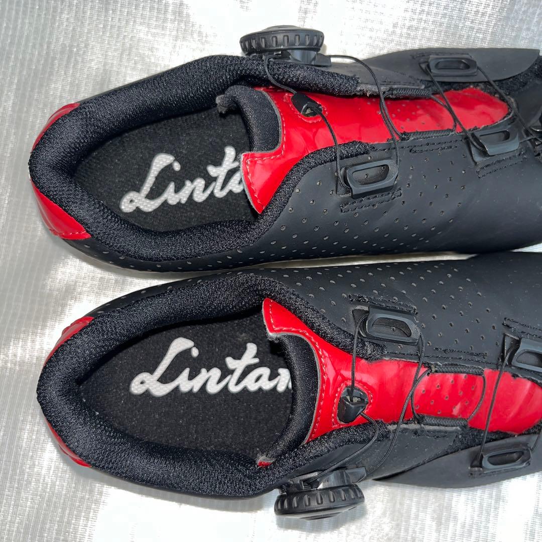 ボアダイヤル式 ロードバイクシューズ ブラック/レッド