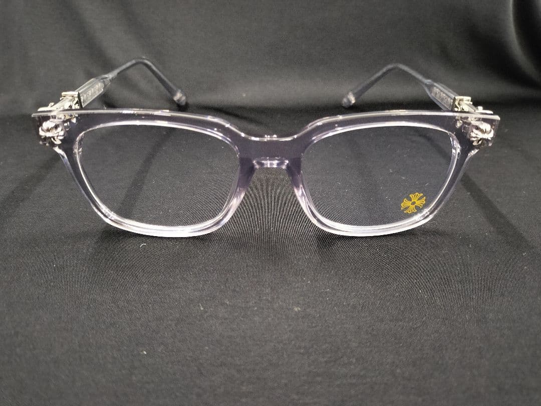 シルバー装飾付きスモーククリアフレーム　サングラス　クロムハーツ好きに！