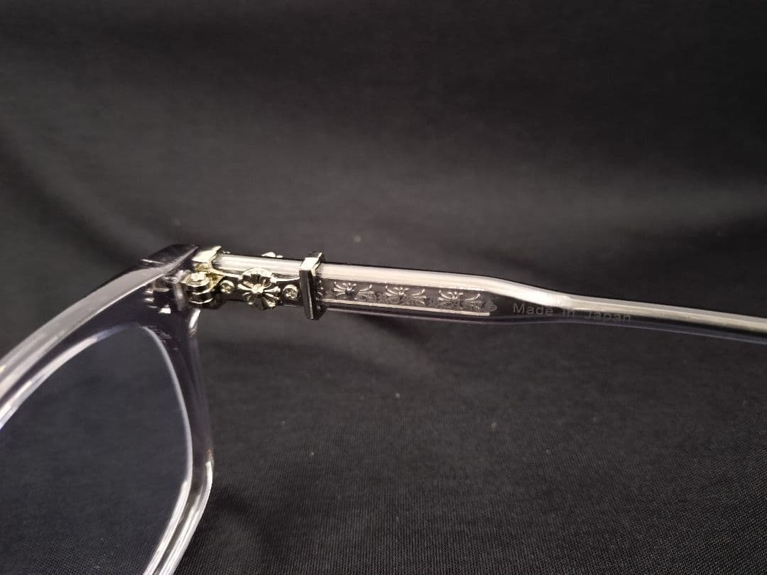 シルバー装飾付きスモーククリアフレーム　サングラス　クロムハーツ好きに！