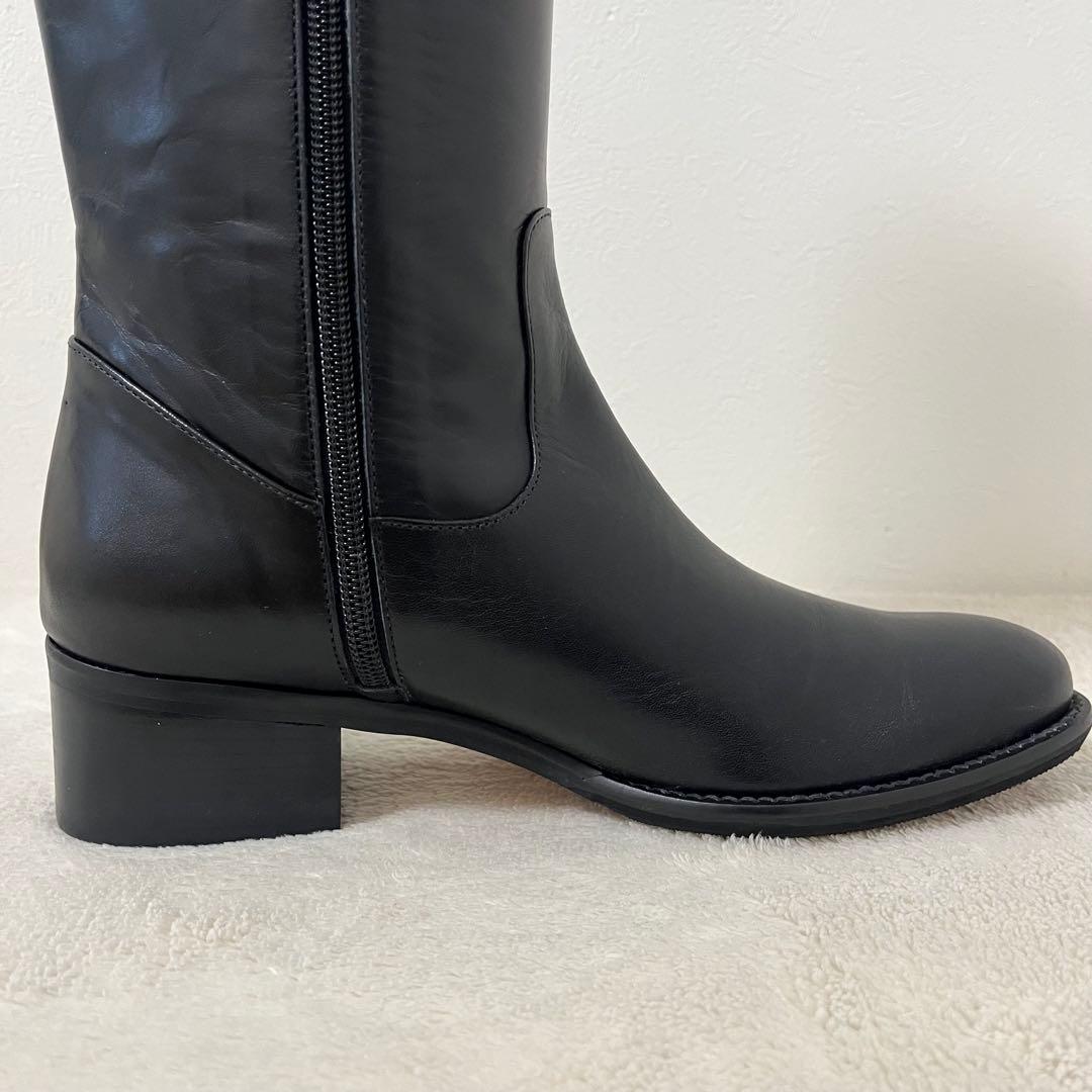 【未使用】theory luxe ロングブーツ　レザー　ブラック
