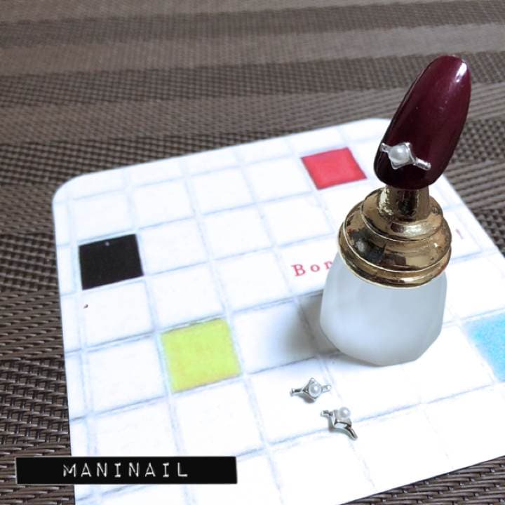 ▶︎ネイルパーツ/パールリング/シルバー/P-14