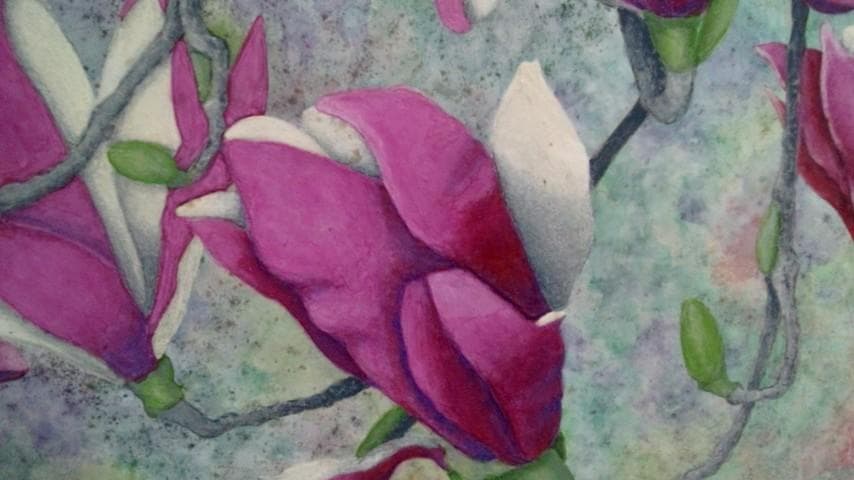 絵画　日本画　アルミ額付き　差し替え画　2枚付き