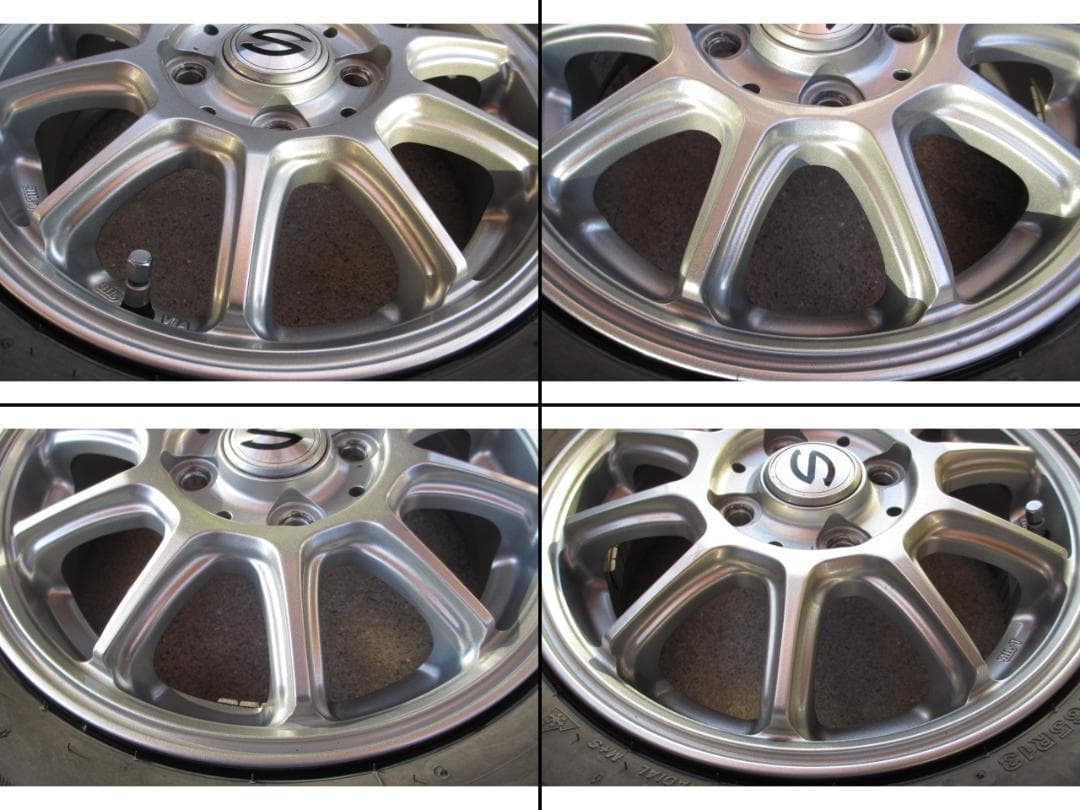 社外 13インチ アルミ ホイール PCD100 4穴 4本 155/65R13