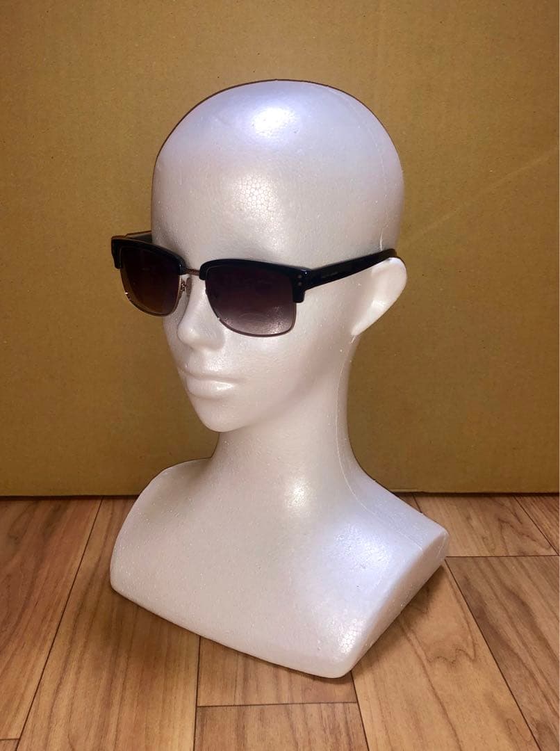 新品 Pretty Green サングラス ブラック ハーフリム メガネ 眼鏡