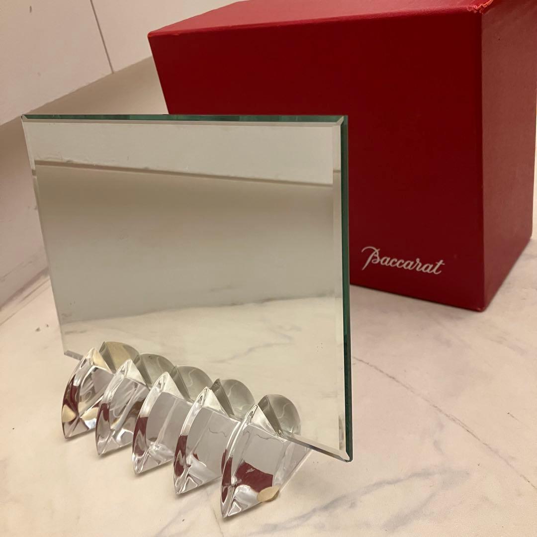 美品★Baccarat バカラ フォトフレーム 写真立て　ミラースタンド　箱付き