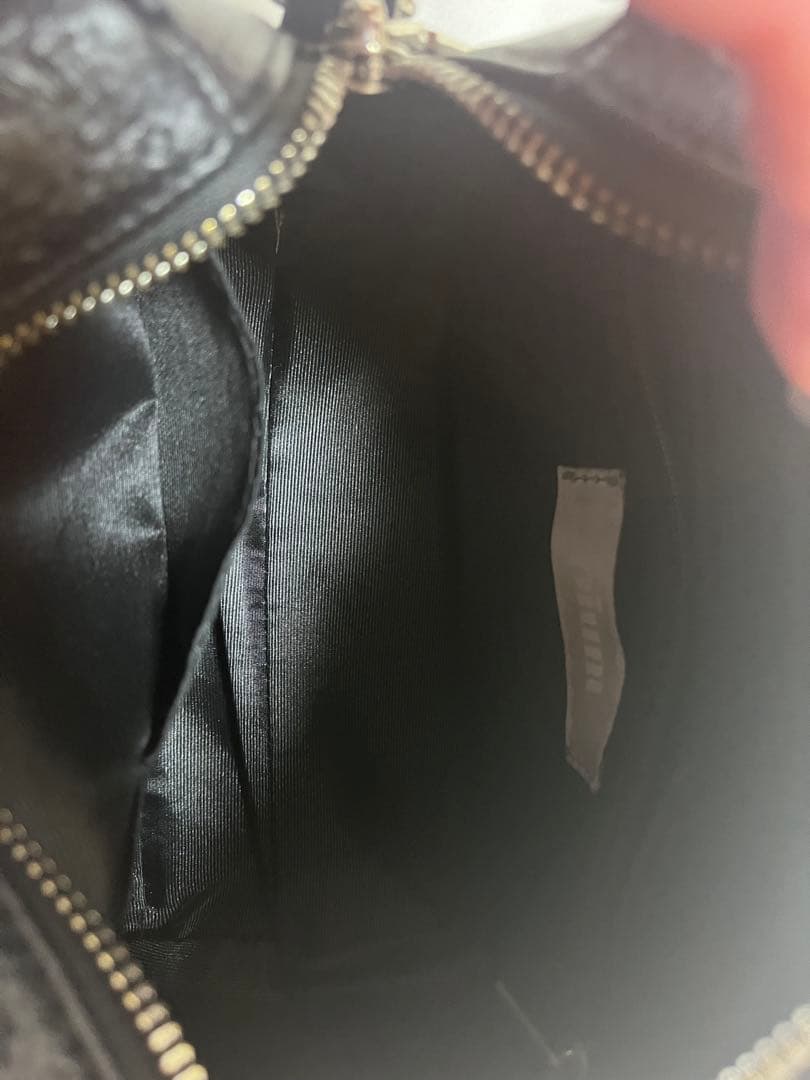 pium ピウム モノグラムミニボストンバッグ ブラック