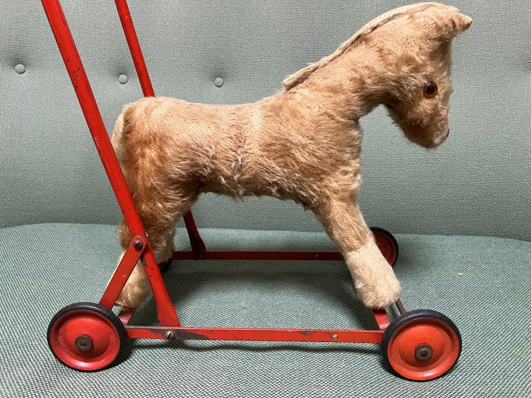 お馬さんのカート★チルターン　ぬいぐるみ馬 車輪付き　テディベア　アンティーク