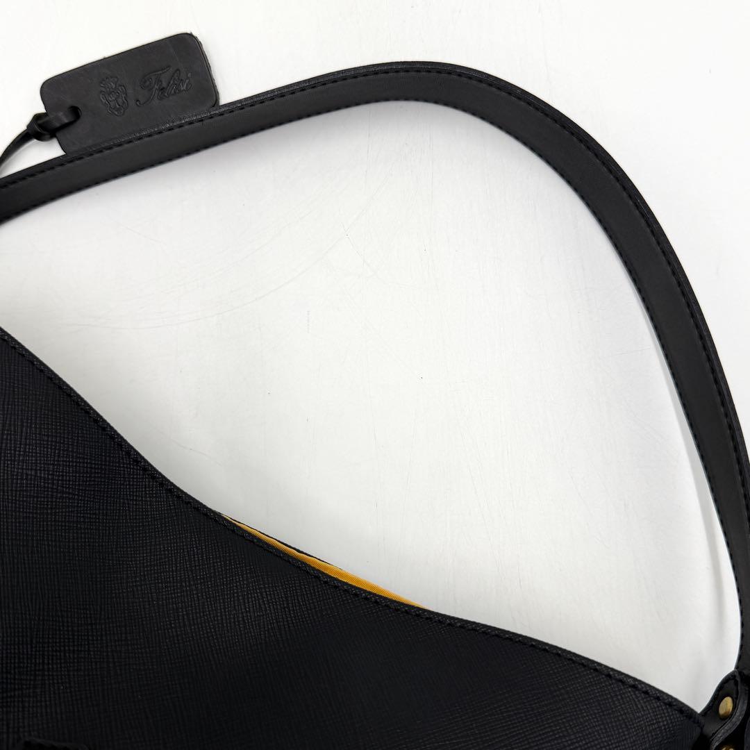 【極美品】フェリージ ハンドバッグ バケットバッグ レザー ブラック 20-73