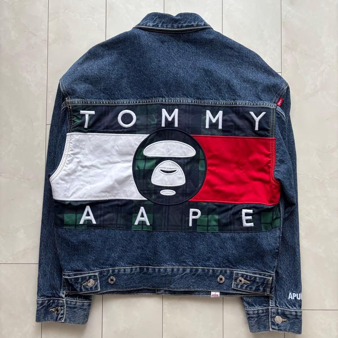 AAPE x コラボ デニムジャケットSサイズGジャン レアアイテム