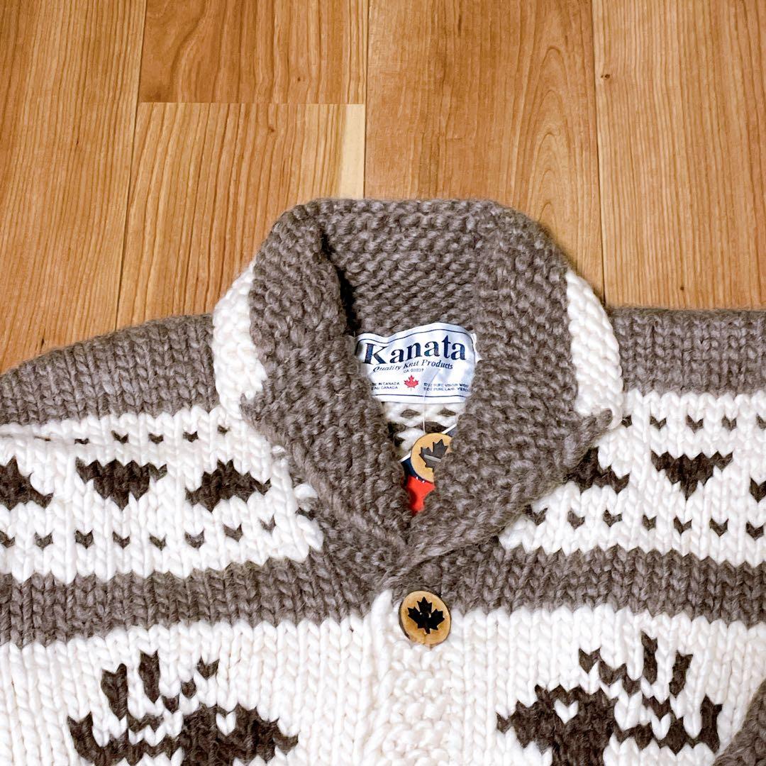 【タグ付き未使用】KANATA カナタ トナカイ柄 カウチンニット セーター