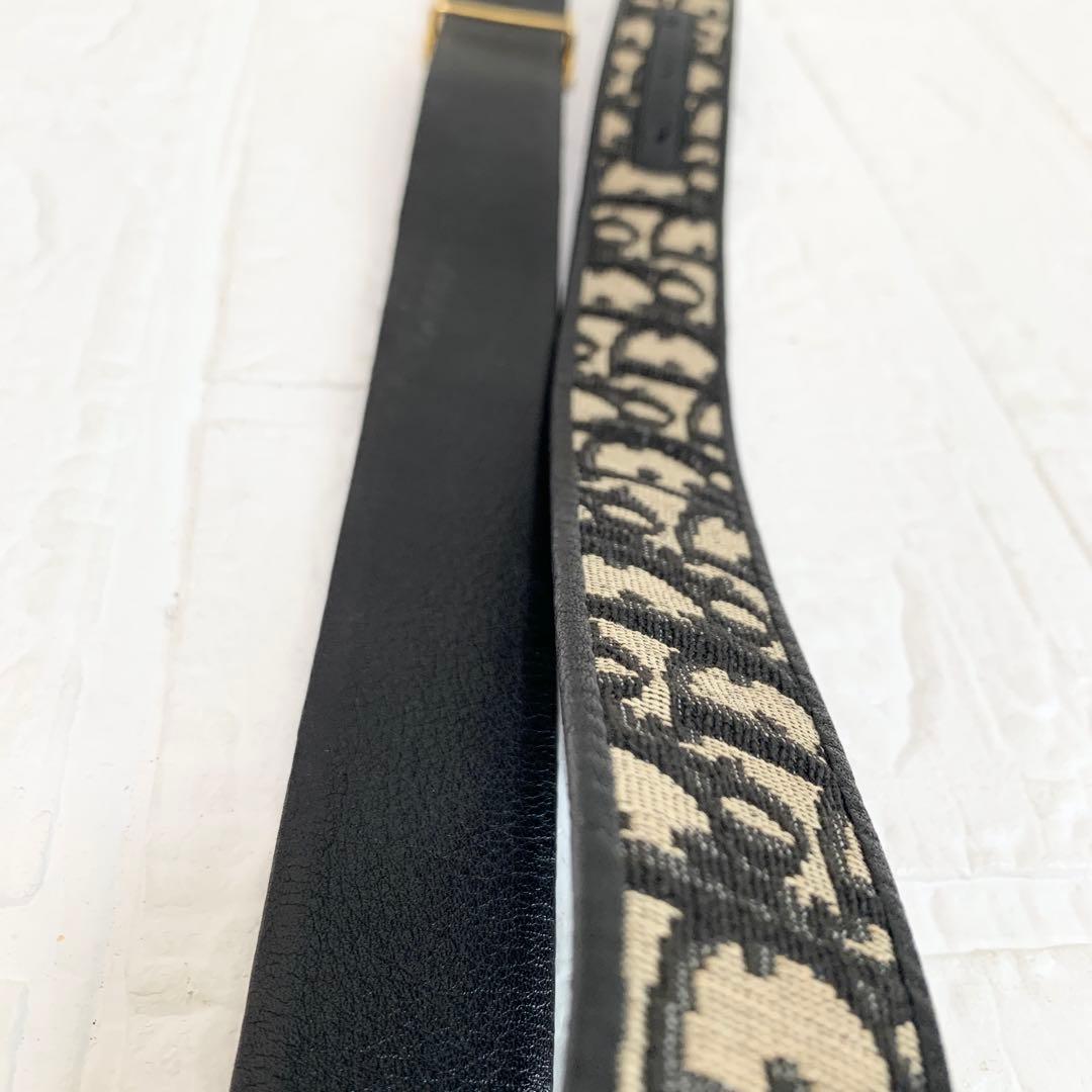 Christian Dior ディオール ベルト トロッターCDロゴ　ブラック