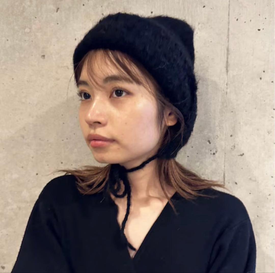 EDIT. FOR LULU モヘア混 ニットキャップ ビーニー ブラック