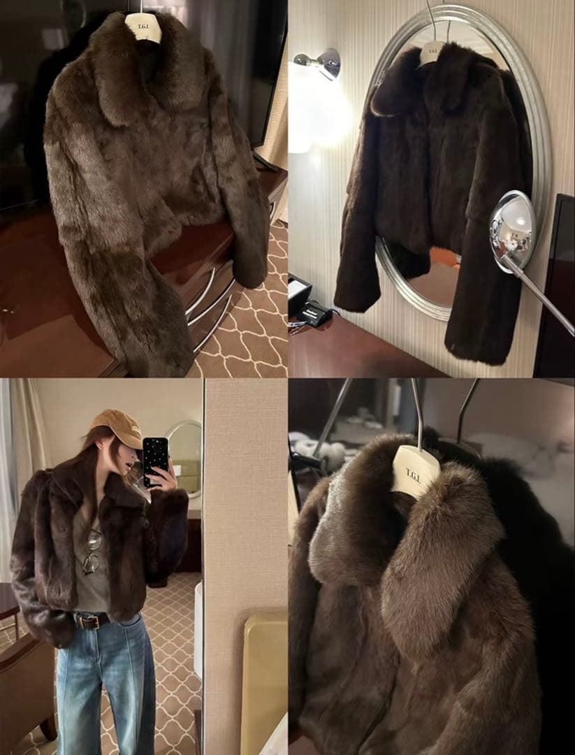 リアルラビットファーショートコート