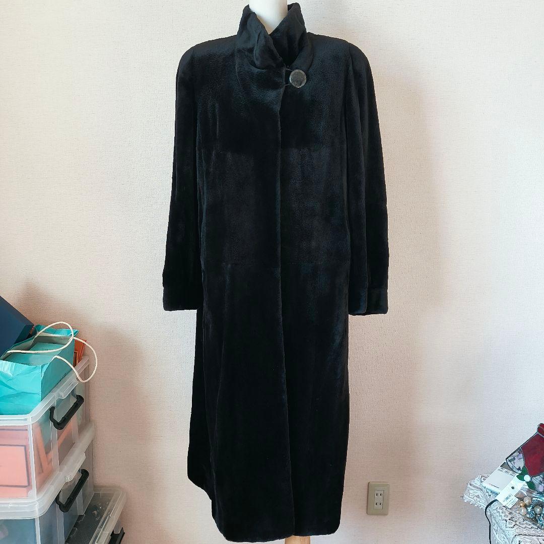 Roberto Valentino シェアードミンク ロングコート ブラック F