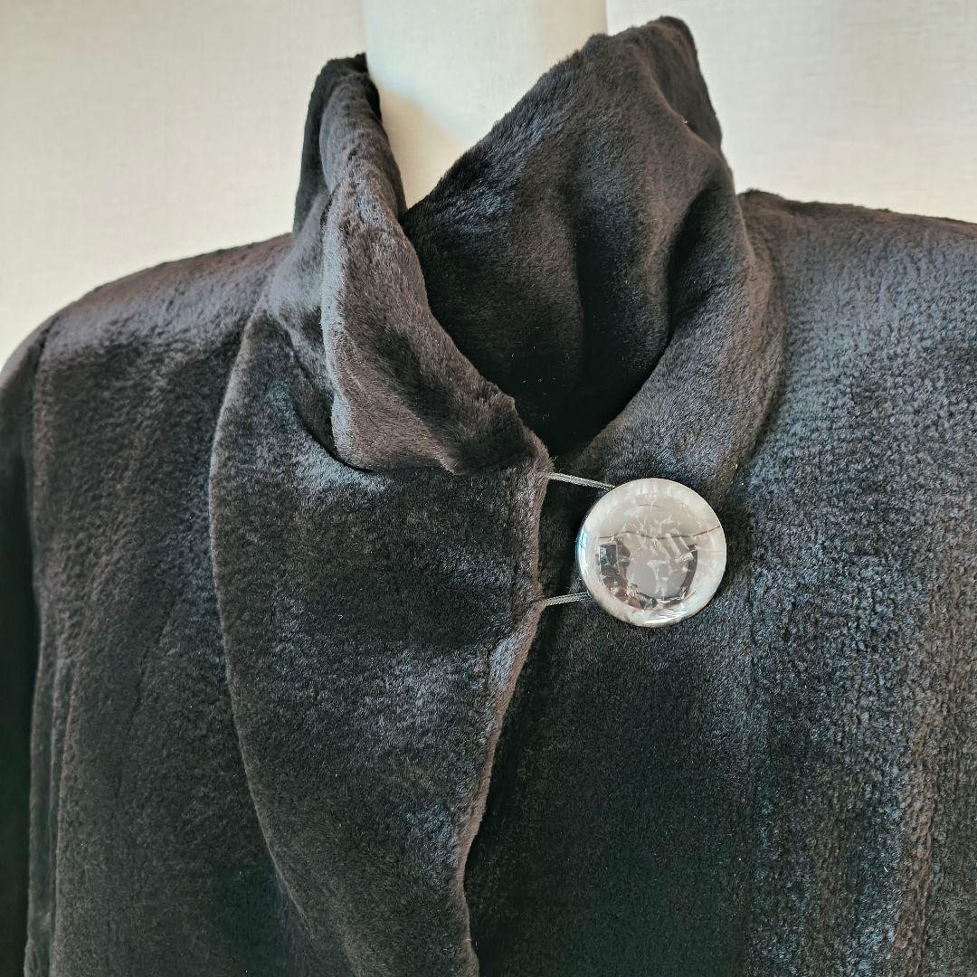 Roberto Valentino シェアードミンク ロングコート ブラック F