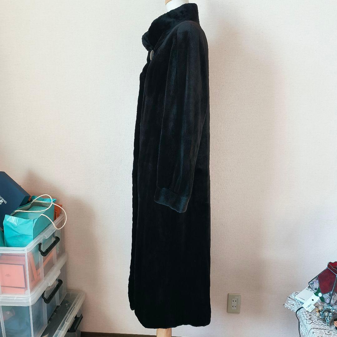 Roberto Valentino シェアードミンク ロングコート ブラック F