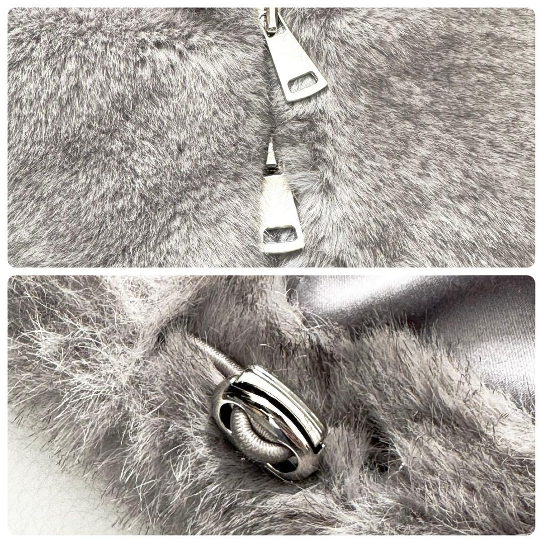 極美品✨24AWリナージオ ミンク風フェイクフレンチスリーブジレ ベスト グレー