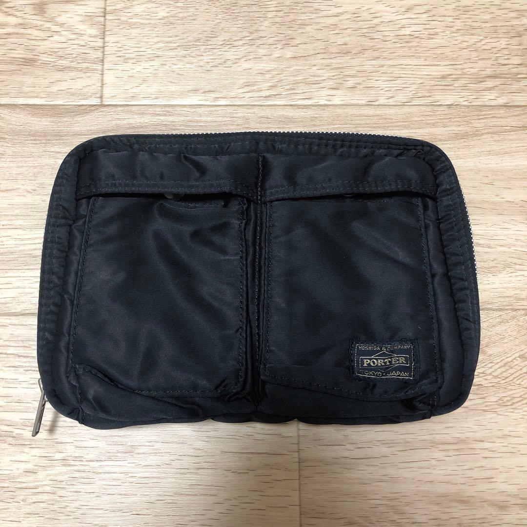 PORTER ブラックポーチ 約20cm x 13cm 手帳　システムバインダー